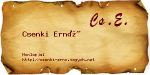Csenki Ernő névjegykártya