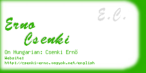 erno csenki business card