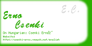 erno csenki business card